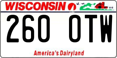 WI license plate 260OTW