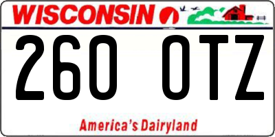 WI license plate 260OTZ