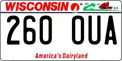WI license plate 260OUA