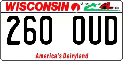 WI license plate 260OUD