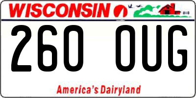 WI license plate 260OUG
