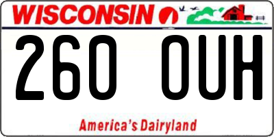WI license plate 260OUH