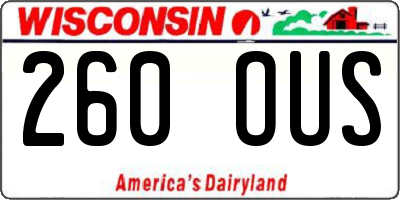 WI license plate 260OUS