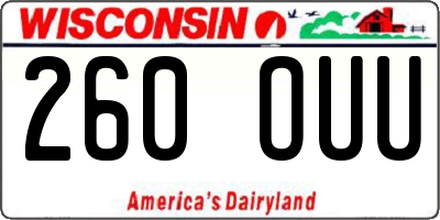 WI license plate 260OUU
