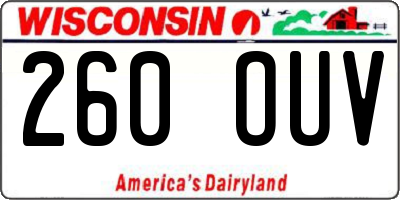 WI license plate 260OUV