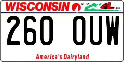 WI license plate 260OUW