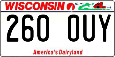 WI license plate 260OUY