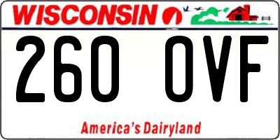 WI license plate 260OVF