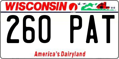 WI license plate 260PAT