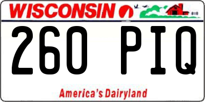 WI license plate 260PIQ