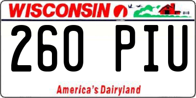 WI license plate 260PIU