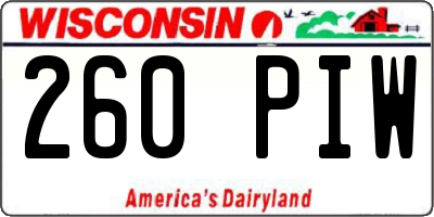 WI license plate 260PIW