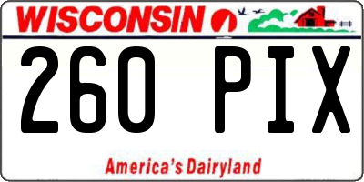WI license plate 260PIX