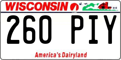 WI license plate 260PIY