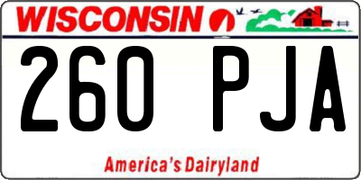 WI license plate 260PJA