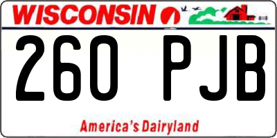 WI license plate 260PJB