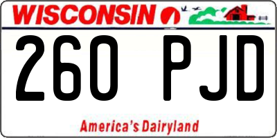 WI license plate 260PJD