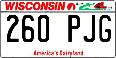 WI license plate 260PJG