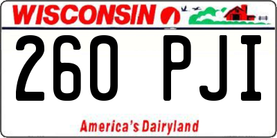 WI license plate 260PJI