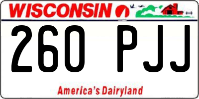 WI license plate 260PJJ
