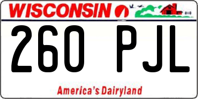 WI license plate 260PJL