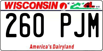 WI license plate 260PJM