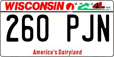 WI license plate 260PJN