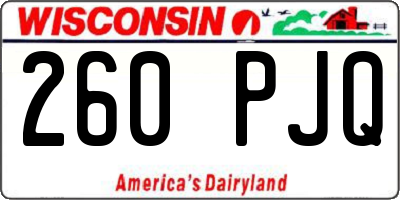 WI license plate 260PJQ