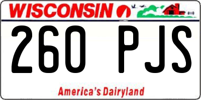 WI license plate 260PJS