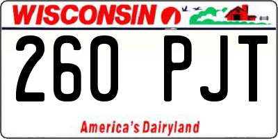 WI license plate 260PJT