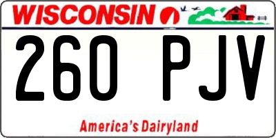 WI license plate 260PJV