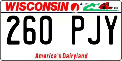 WI license plate 260PJY