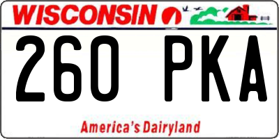 WI license plate 260PKA
