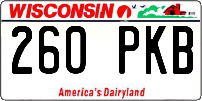 WI license plate 260PKB