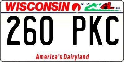 WI license plate 260PKC