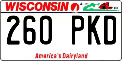 WI license plate 260PKD