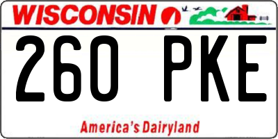 WI license plate 260PKE