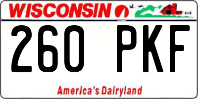 WI license plate 260PKF