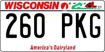 WI license plate 260PKG