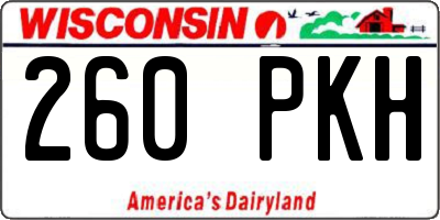 WI license plate 260PKH