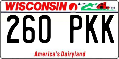 WI license plate 260PKK