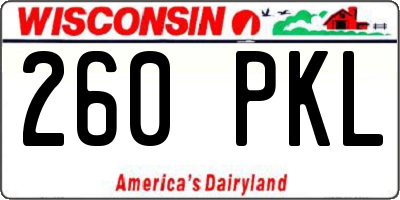 WI license plate 260PKL