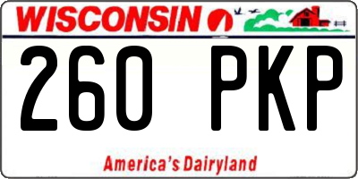 WI license plate 260PKP