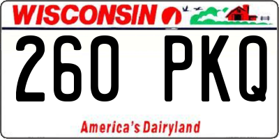 WI license plate 260PKQ