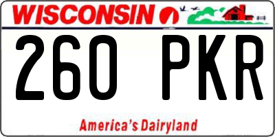 WI license plate 260PKR