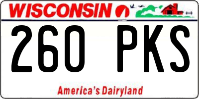 WI license plate 260PKS