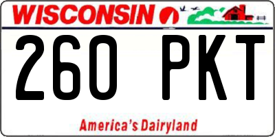 WI license plate 260PKT