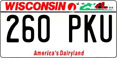 WI license plate 260PKU