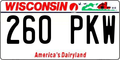 WI license plate 260PKW