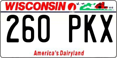 WI license plate 260PKX